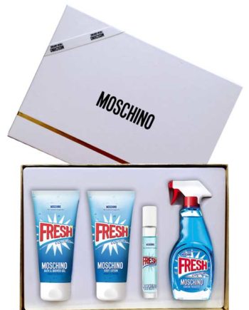 Fresh Couture Gift Set for Women (edT 100ml + Body Lotion + Bath and Shower Gel + edT Travel Spray 10ml) by Moschino