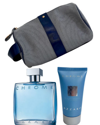 Chrome Gift Set for Men (edT 100ml + All Over Shampoo 50ml + Pouch) by Azzaro