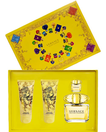 Yellow Diamond Gift Set for Women (edT 90ml + edT 5ml + Perfumed Body Lotion 100ml + Perfumed Shower Gel 100ml) by Versace