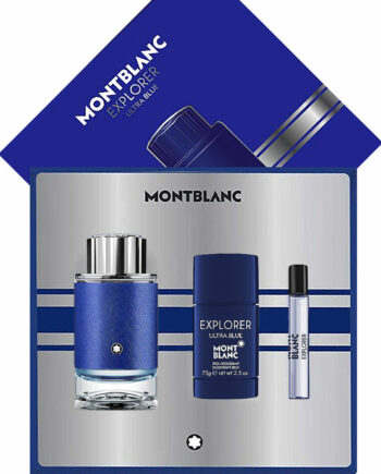 Explorer Ultra Blue Gift Set for Men (edP 100ml + edP 7.5ml + Deodorant Stick 75g) by Mont Blanc